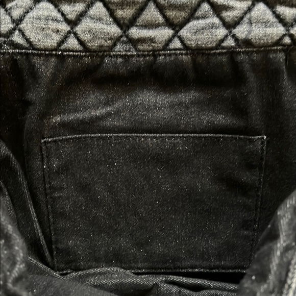 Black and Gray Quilted Shoulder Bag with Chain Strap - Picture 5 of 5